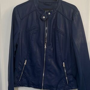 Guess Blue Faux Leather Jacket